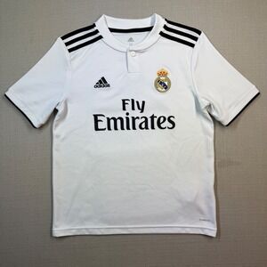 Adidas Kids Real Madrid Home Football Soccer Jersey White Size Medium